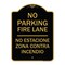 Signmission No Estacione Zona Contra Incendio, Black & Gold Aluminum Architectural Sign, 18" H, BG-1824-23848 A-DES-BG-1824-23848 - alternate 1